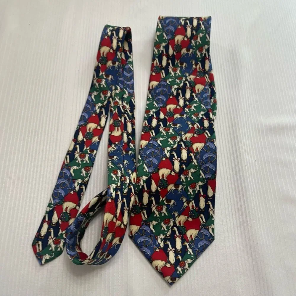 Brooks Brothers Silk Polar Bear Elephant Duck Dolphin Animal Tie Necktie
